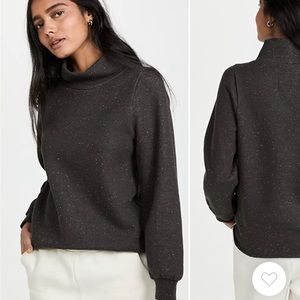 Madewell MWL Perfect Relaxed Drapey Turtleneck Sweater Black XS
